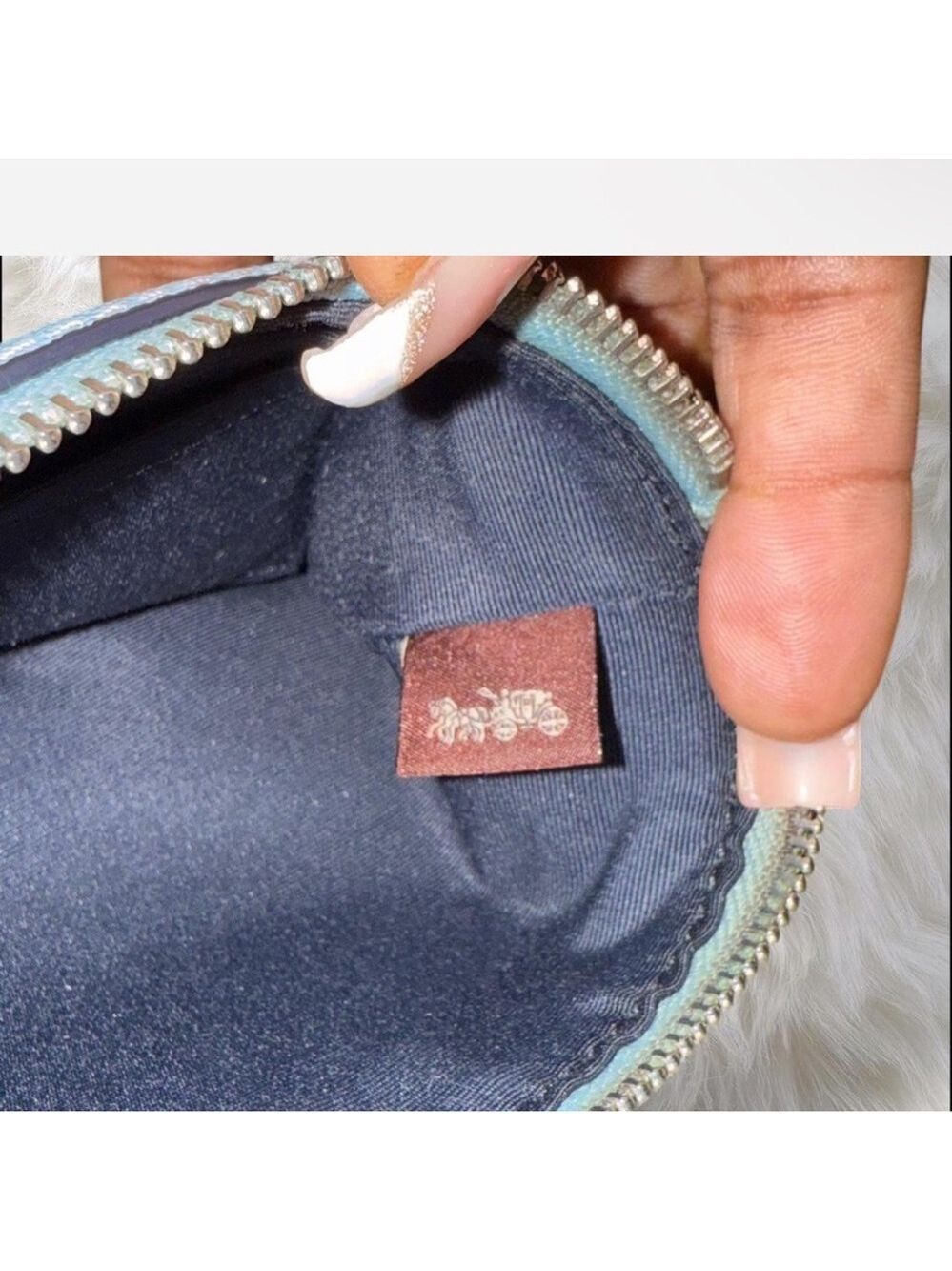 Coach Sky Blue Wristlet NWT and Dust bag. - Picture 3 of 4